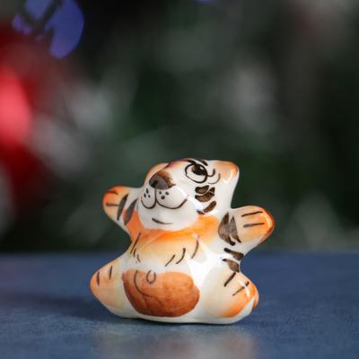 Гжель Новогодний Тигр С Позолотой Гжель Новогодний Тигр С Позолотой